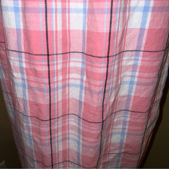 Crown & Ivy Pink Blue White Plaid Tassel Dress Short Sleeve Size 2 - Picture 7 of 10